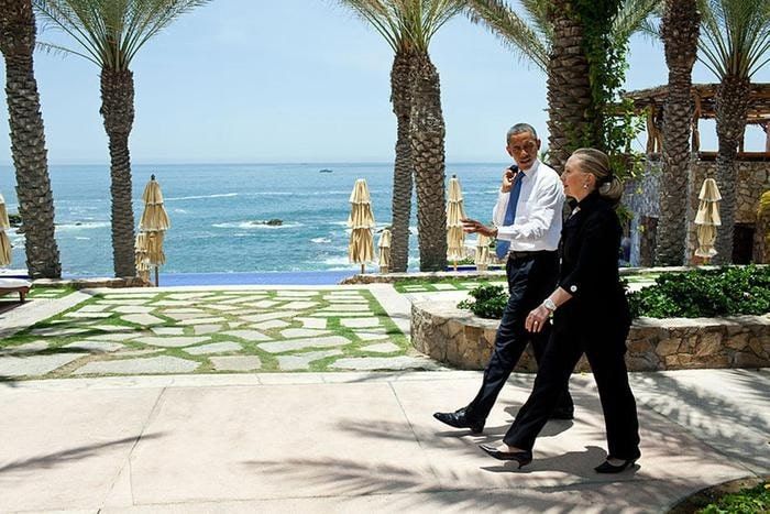 Hillary Clinton and Barack Obama in Los Cabos