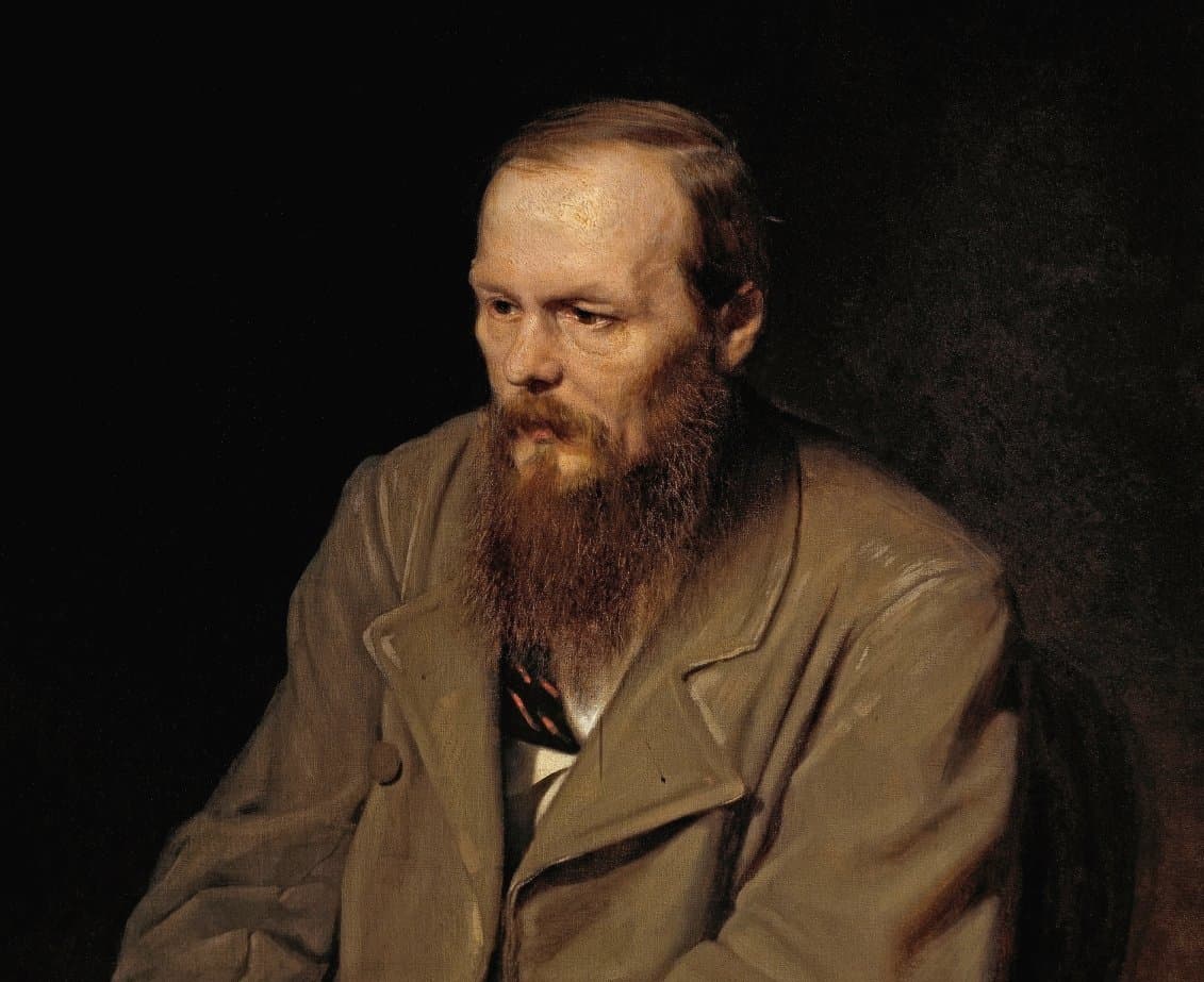 Detail of one of the most famous portraits of Fyodor Dostoyevsky (1872), by Vasily Perov.