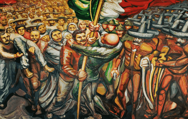 Mural by Siqueiros, "From Porfirism to the Revolution", painted in 1957.