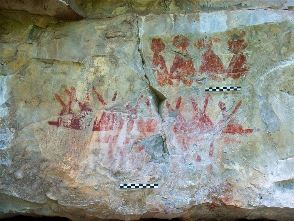Cave paintings in the Sierra de San Carlos.