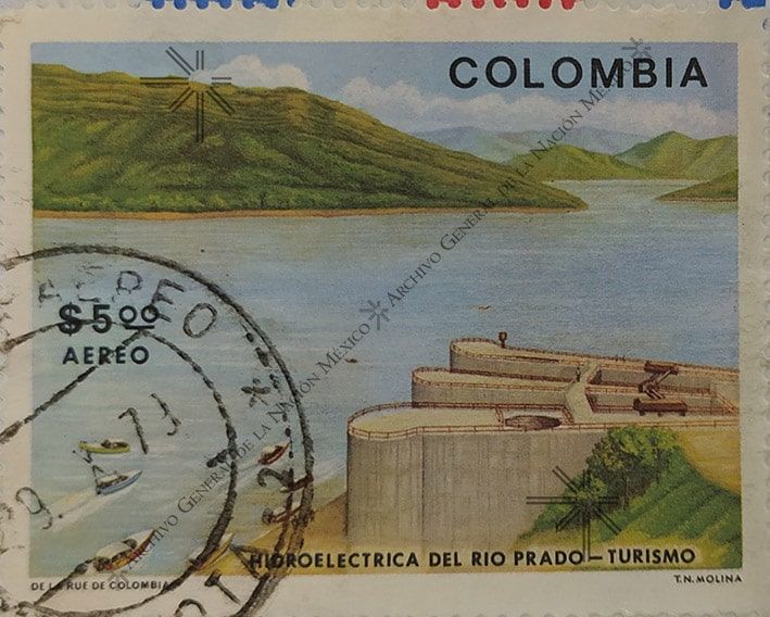 Colombia's Rio Prado stamp.
