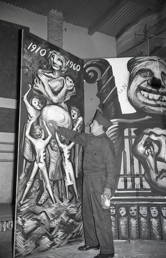 Wall screens made by David Alfaro Siqueiros during his stay at the Lecumberri Penitentiary.