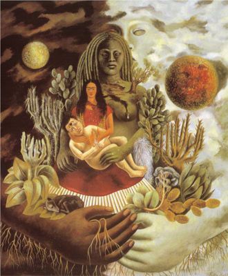 Frida Kahlo, El abrazo de amor del universo, la tierra (México), yo, Diego y el Señor Xólotl, 1949