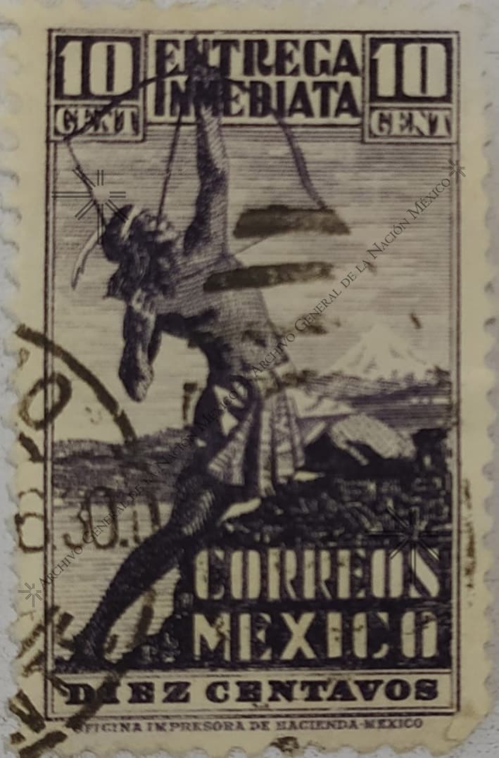 Mexican indigenous theme stamp.