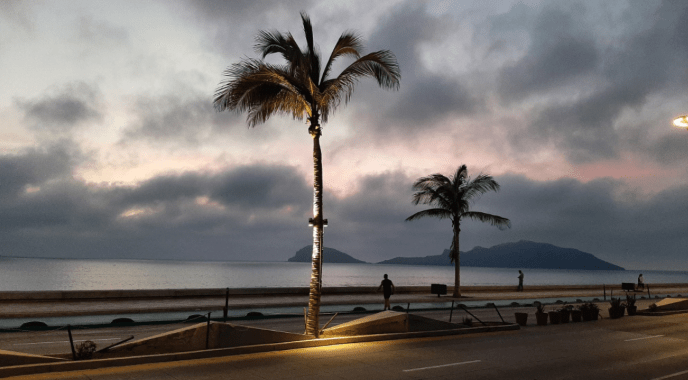 Cloudy days in Mazatlan are perfect for running or walking along the Malecon.