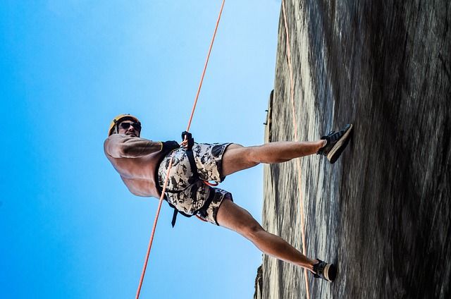 Rappelling wall rope.