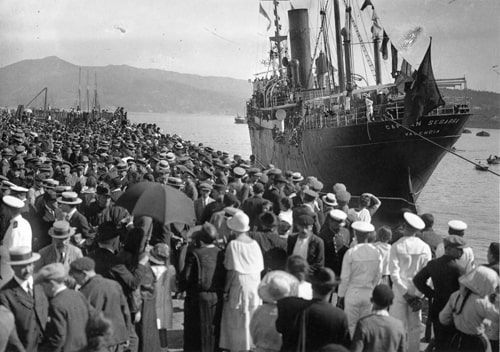 Emigrant ship, ca. 1915. Pacheco