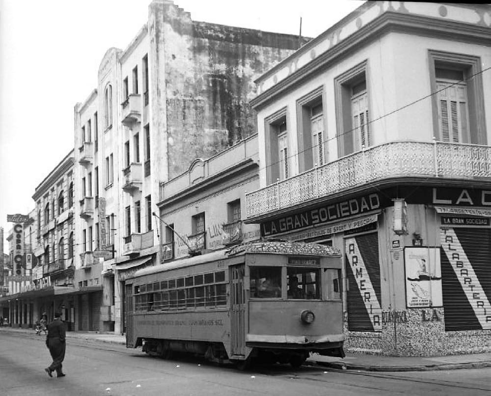Veracruz tramway in the sixties of the twentieth century.