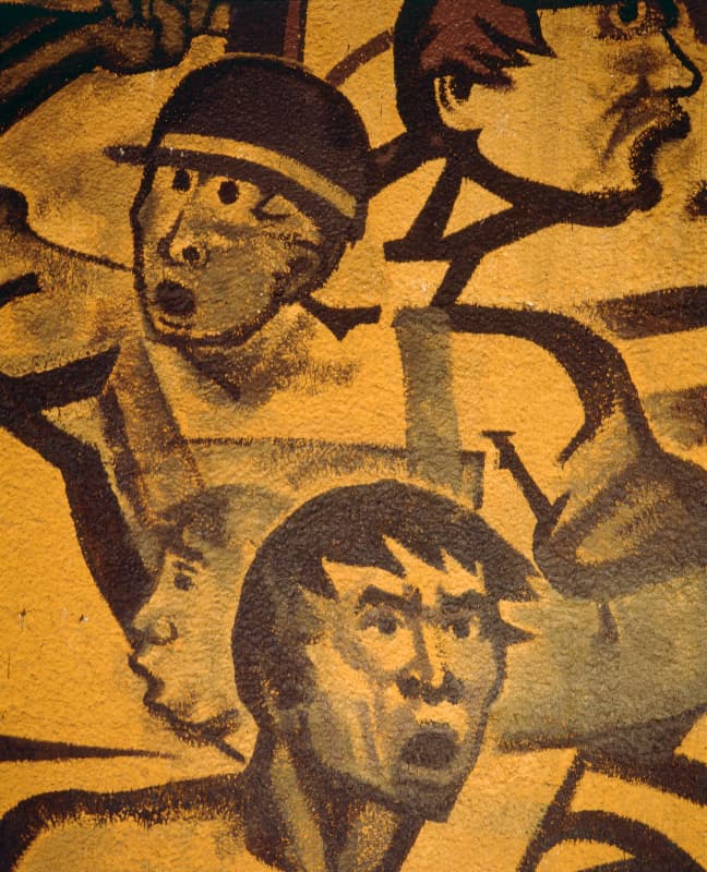 Detail of the Mural "Marx, Engels, Lenin and the proletariat" by José Hernández Delgadillo.
