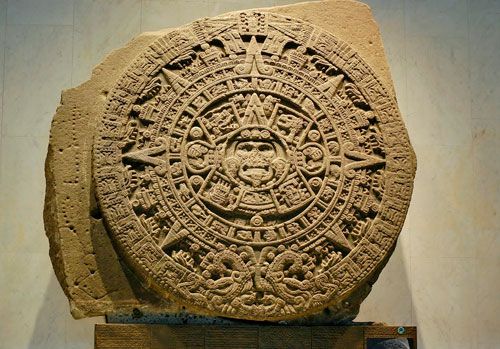 General view of the Piedra del Sol or Aztec Calendar.