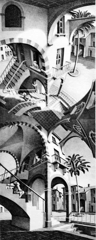 M.C. Escher. High and low. 1947.