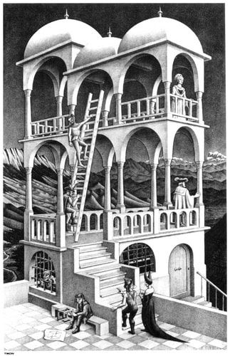 M.C. Escher. Belvedere. 1958.