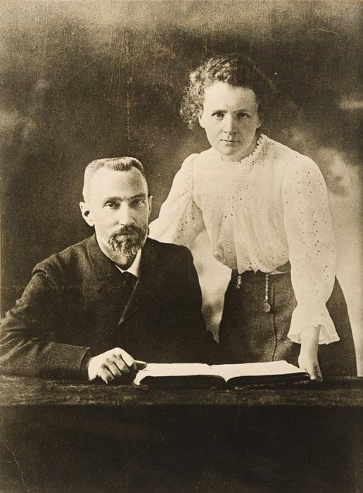 Marie Curie with her husband Pierre.