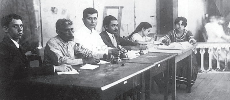 Gonzalo Ruz, Paulino Villanueva, Felipe Carrillo Puerto and Bartolomé García Correa. 1918.
