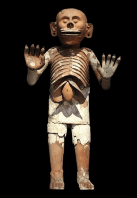 Mictlantecuhtli is found in the Precinct of the Eagle Warriors in the Great Temple.