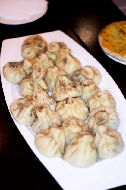 Khinkali, or Georgian dough rolls, are a staple of the country's cuisine.