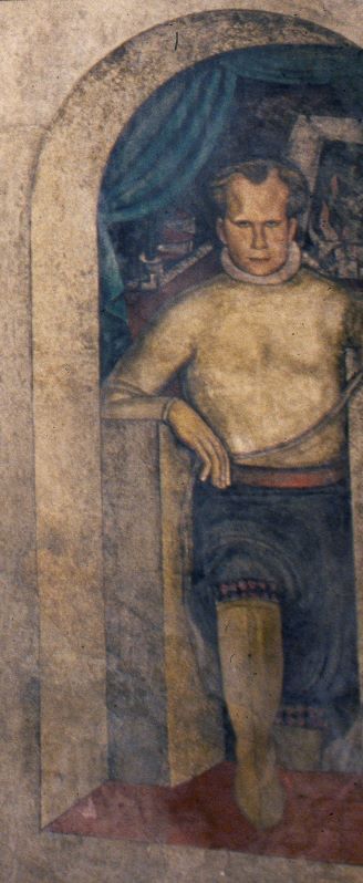 Roberto Montenegro's mural, as depicted in a close-up.