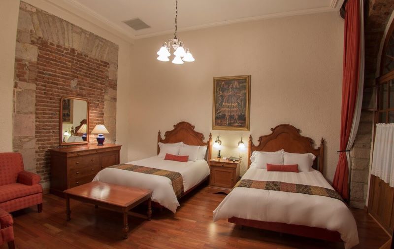 Superior room in Hotel Los Juaninos, Morelia, Michoacan, Mexico.