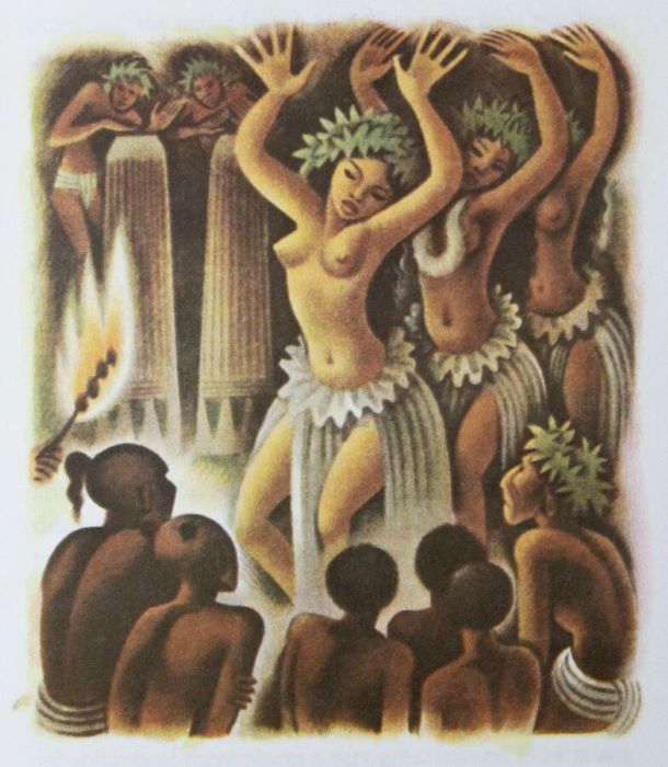 Illustration by Miguel Covarrubias, in Herman Melville, Typee: A Peep at Polynesian Life.