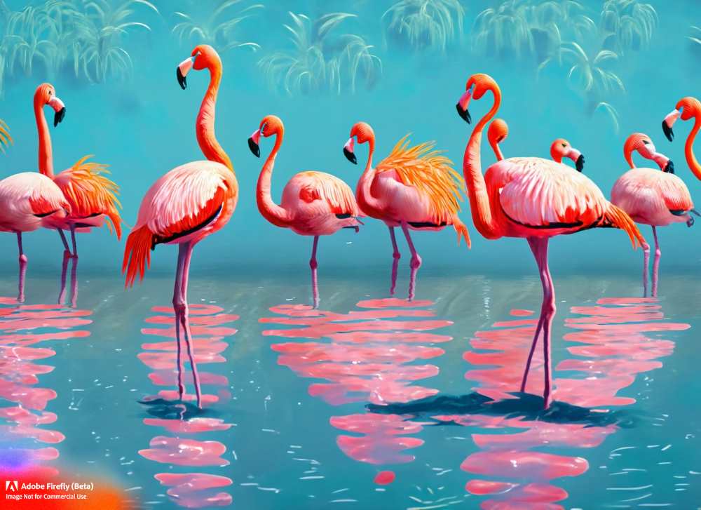 A congregation of American flamingos basks in the sun at Celestún Biosphere Reserve, Yucatán.