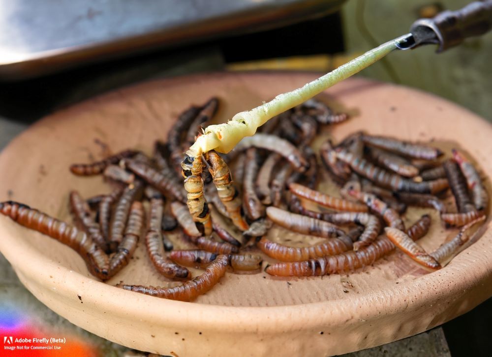 Maguey worms, the most prolific of pre-Hispanic worms, are caught one by one.