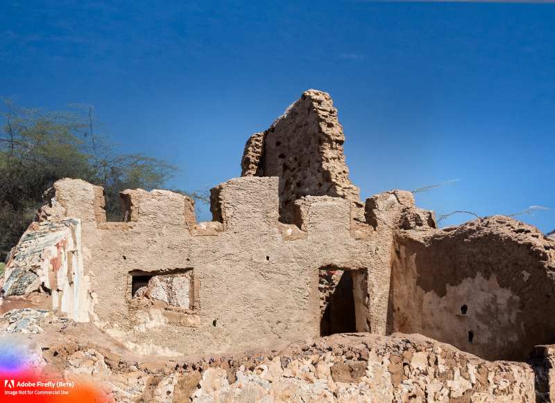 Ruins of the first Spanish mission in California, built in 1697 by Father Salvatierra and Father Kino.