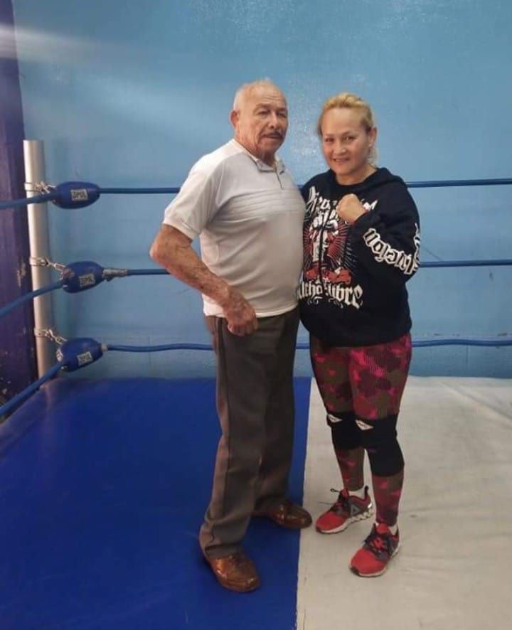 The late ex-wrestler Mexican Charles Bronson and blonde wrestling goddess Lady Apache
