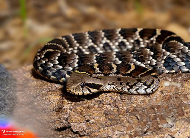 This Mexican Black-tailed Rattlesnake, found in central and northern Mexico, is a relatively small species.