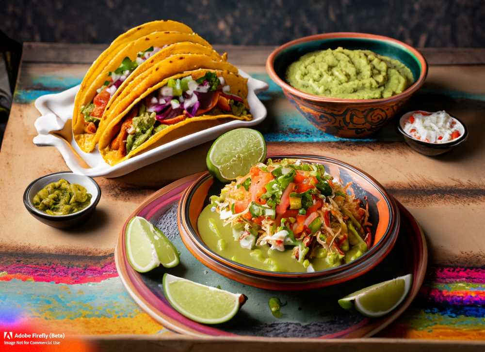 Traditional Mexican cuisine is known for its bold flavors and colorful presentation.