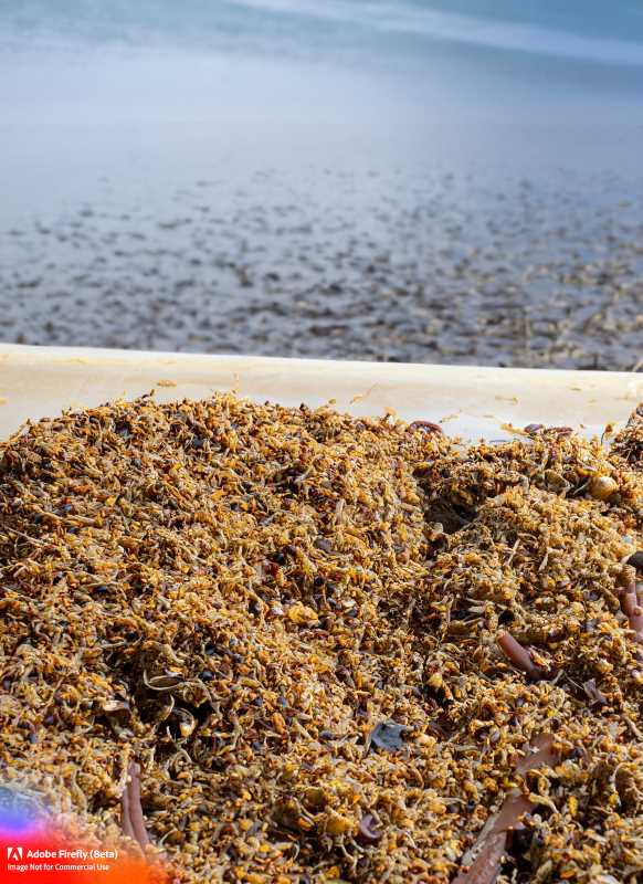 Sargassum collected from beaches undergoes a patented process to become a nutrient-rich biofertilizer.