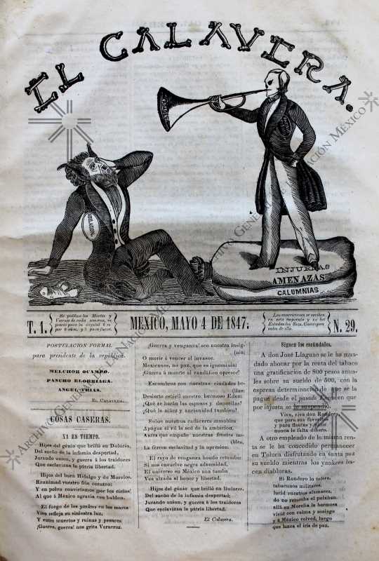 El Calavera, one of the first newspapers to use caricature as a graphic resource.