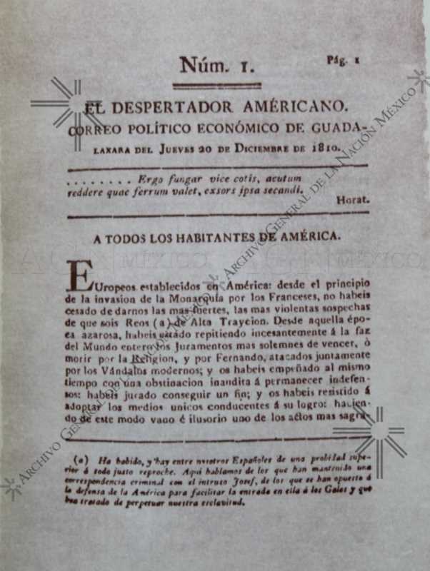 El Despertador Americano, the first pro-independence newspaper.