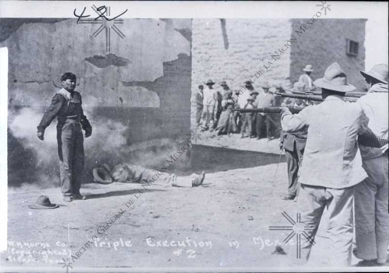 Men executed on the wall, undated.