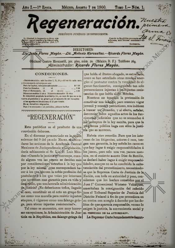 Regeneración, an anarchist newspaper supporting the Mexican working class.