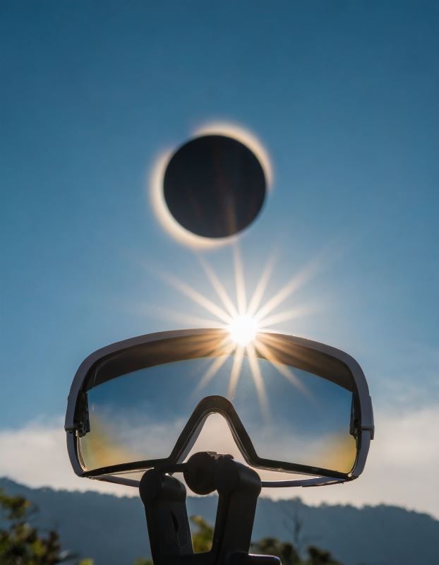 Eclipse viewers wearing ISO 12312-2 certified filters, a must-have for protecting your eyes.