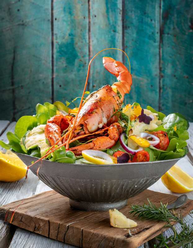Your seafood spell book opens with this vibrant salad, the perfect sidekick to our lobster magic.