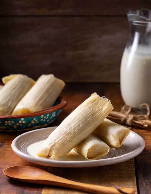 Sweet tamales filled with milk, adding a touch of sweetness to the rich Mexican culinary heritage.