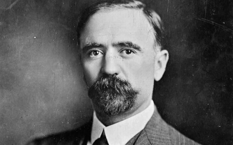 A black and white photo of Francisco I. Madero, a small man with a mustache.