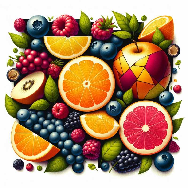 A colorful image featuring fruits commonly associated with wine flavors.