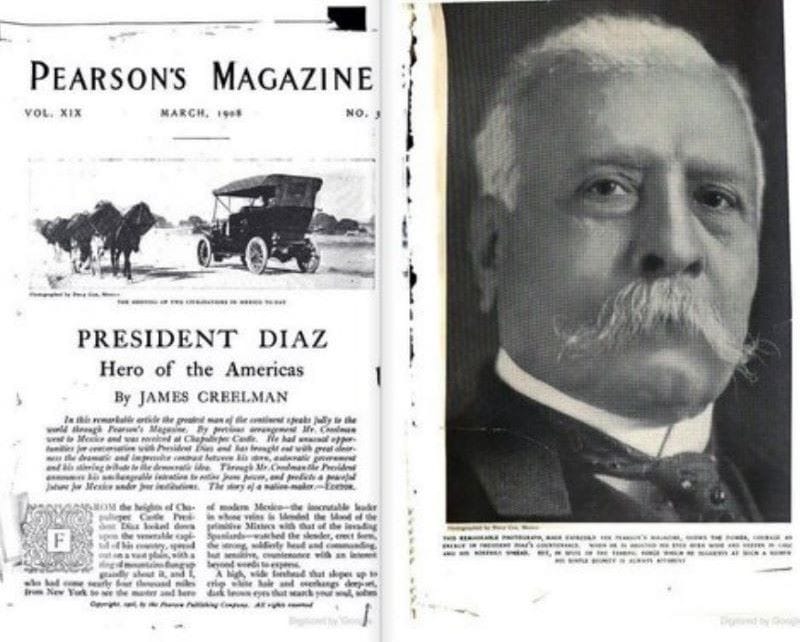 Pages of Pearson's Magazine where the interview with Porfirio Díaz by James Creelman was published.