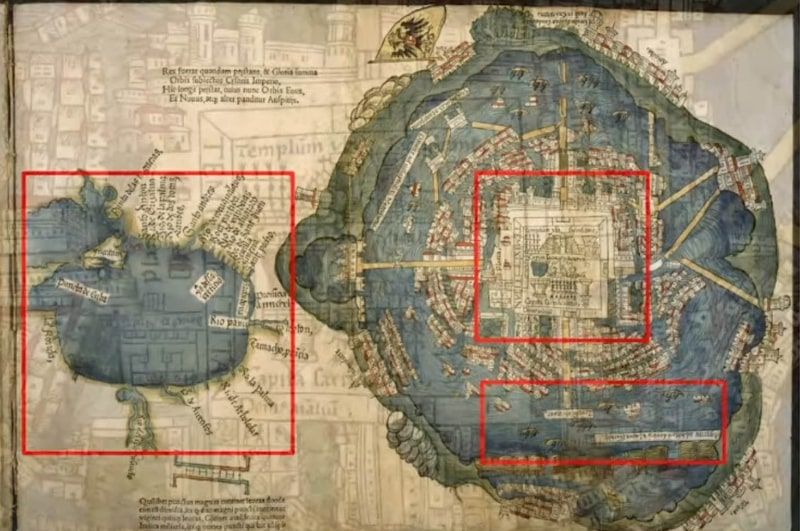 Cortés map, the first representation of the great Tenochtitlan