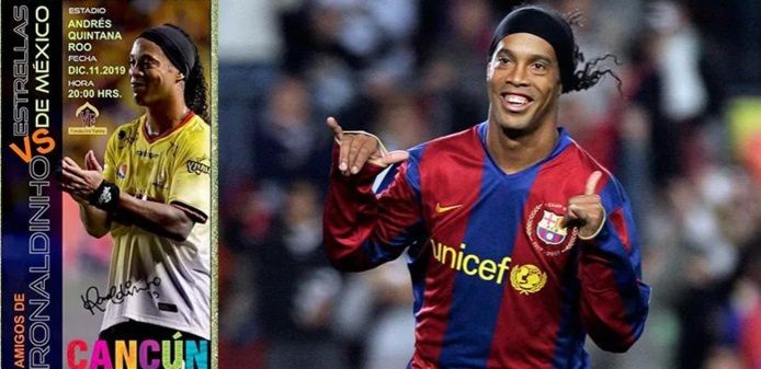 Ronaldinho in Cancun will play against the Stars of Mexico