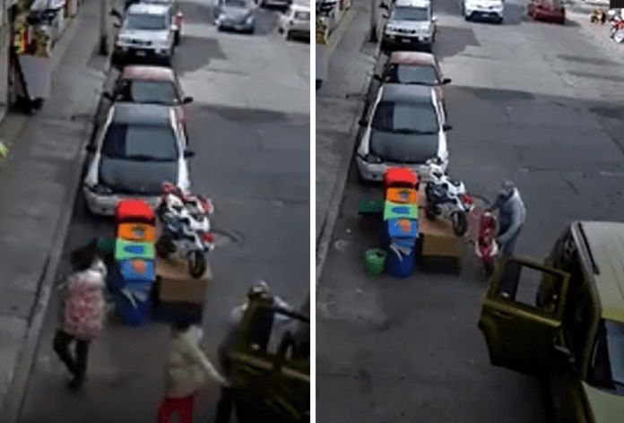 Video: Capture family that steals toy motorcycle in Pachuca