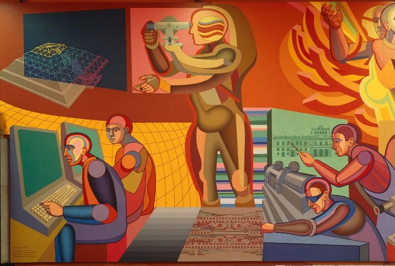 Mural "Inventing the future" by Arnold Belkin (Inventando el futuro)
