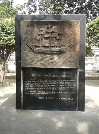This plaque commemorates the voyages of the Manila Galleon to Acapulco.