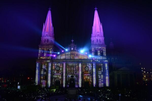 Video Mapping in the Historic Center of Guadalajara, Jalisco.