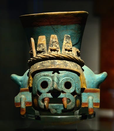 Vessel with Tlaloc's mask
