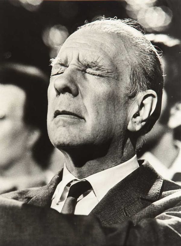 Jorge Luis Borges, captured in a rare photograph.