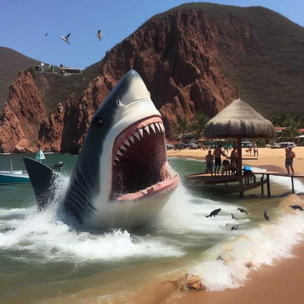 La Huerta issues shark alert as Melaque's shores witness a spine-tingling encounter with an unexpected guest.