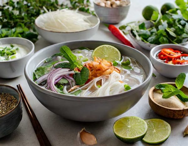 Let's Pho-get about the ordinary! Sip on steaming bowls of Vietnamese pho, bursting with flavor and fresh ingredients.